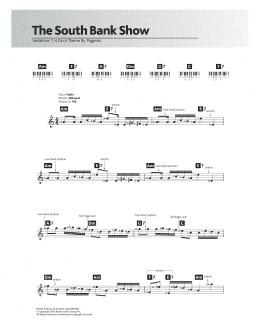 page one of Variations 1-4 (theme from The South Bank Show) (Piano Chords/Lyrics)