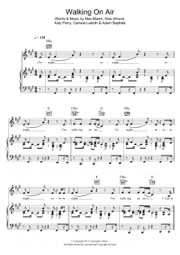 page one of Walking On Air (Piano, Vocal & Guitar Chords)