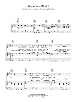 page one of I Hope You Find It (Piano, Vocal & Guitar Chords)
