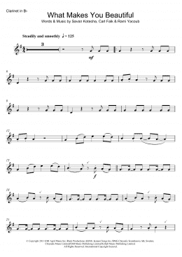 page one of What Makes You Beautiful (Clarinet Solo)