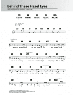 page one of Behind These Hazel Eyes (Piano Chords/Lyrics)