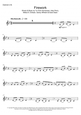 page one of Firework (Clarinet Solo)