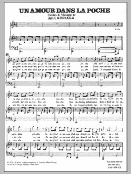 page one of Amour Dans La Poche (Piano & Vocal)