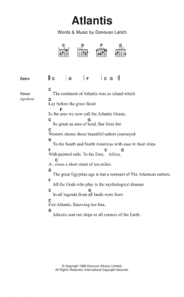 page one of Atlantis (Guitar Chords/Lyrics)