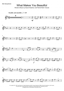 page one of What Makes You Beautiful (Alto Sax Solo)