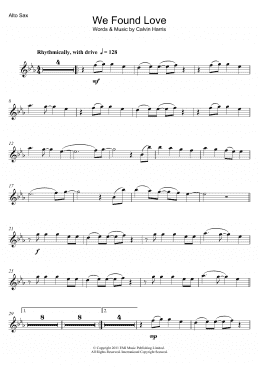 page one of We Found Love (featuring Calvin Harris) (Alto Sax Solo)
