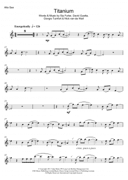 page one of Titanium (feat. Sia) (Alto Sax Solo)