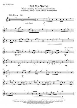 page one of Call My Name (Alto Sax Solo)