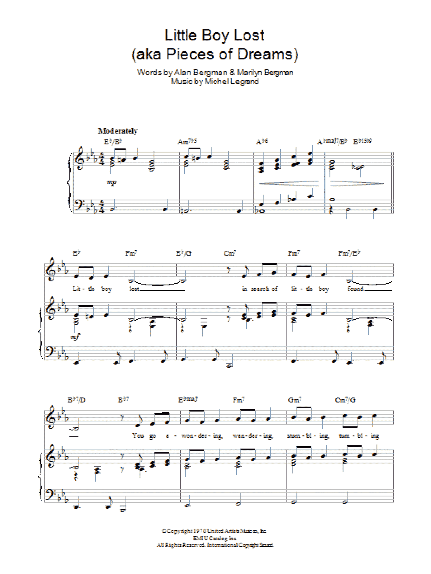 Little Boy Lost (Piano, Vocal & Guitar Chords)