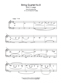 page one of String Quartet No. 8 (Piano Solo)