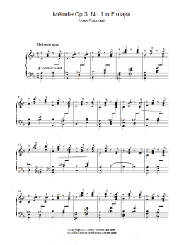 page one of Melodie In F Major Op.3 No.1 (Piano Solo)