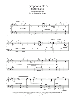 page one of Symphony No. 5 (Piano Solo)
