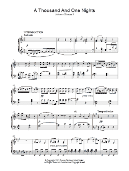 page one of A Thousand And One Nights (Piano Solo)