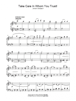 page one of Take Care In Whom You Trust! (Piano Solo)