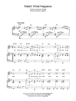 page one of Watch What Happens (Piano, Vocal & Guitar Chords)