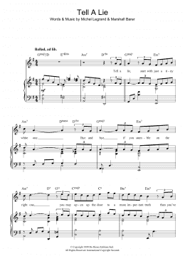 page one of Tell A Lie (Piano, Vocal & Guitar Chords)