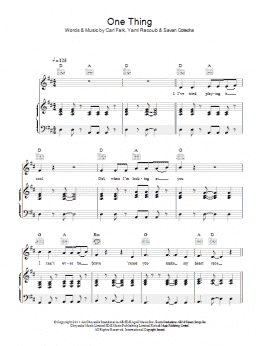 page one of One Thing (Piano, Vocal & Guitar Chords)