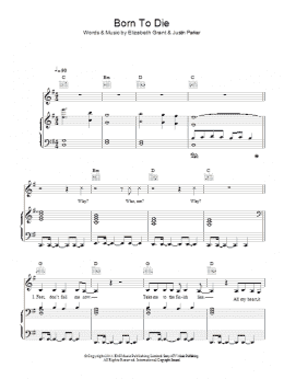 page one of Born To Die (Piano, Vocal & Guitar Chords)