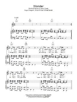 page one of Wonder (Piano, Vocal & Guitar Chords)
