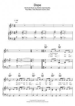 page one of Dope (Piano, Vocal & Guitar Chords)