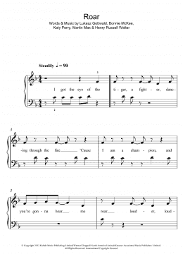 page one of Roar (5-Finger Piano)