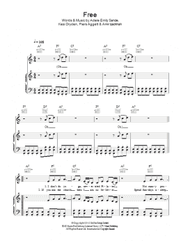 page one of Free (Piano, Vocal & Guitar Chords)