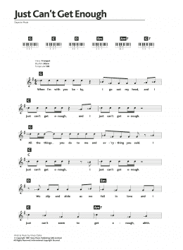 page one of Just Can't Get Enough (Piano Chords/Lyrics)