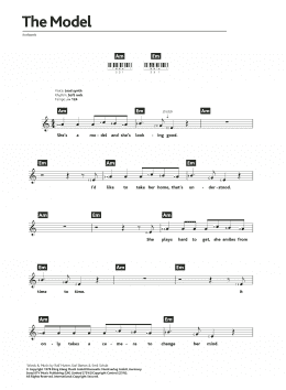 page one of The Model (Piano Chords/Lyrics)