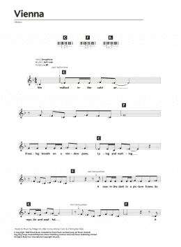 page one of Vienna (Piano Chords/Lyrics)