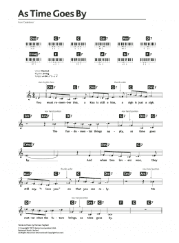 page one of As Time Goes By (Piano Chords/Lyrics)