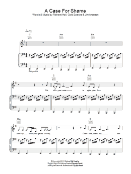 page one of A Case For Shame (Piano, Vocal & Guitar Chords)
