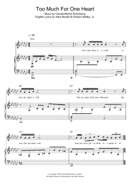 page one of Too Much For One Heart (from Miss Saigon) (Piano & Vocal)