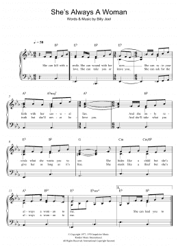 page one of She's Always A Woman (Easy Piano)