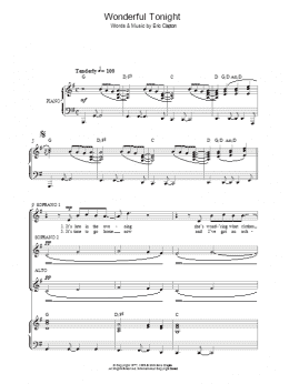 page one of Wonderful Tonight (Choir)