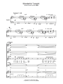page one of Wonderful Tonight (Choir)