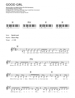 page one of Good Girl (Piano Chords/Lyrics)