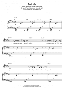 page one of Tell Me (Piano & Vocal)
