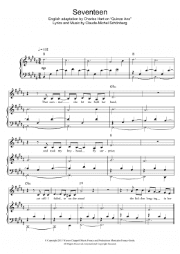 page one of Seventeen (Piano & Vocal)