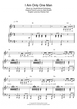 page one of I Am Only One Man (originally from Martin Guerre) (Piano & Vocal)