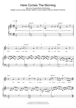 page one of Here Comes The Morning (From Martin Guerre) (Piano & Vocal)