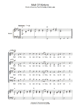 page one of Mull Of Kintyre (Choir)