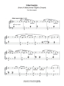 page one of Intermezzo (from a Midsummer Night's Dream) (Piano Solo)