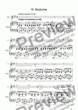 page one of Sonata for Flute and Piano (III. Nocturne)