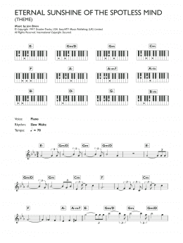 page one of Eternal Sunshine Of The Spotless Mind (Theme) (Piano Chords/Lyrics)