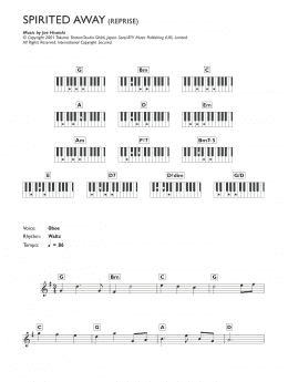 page one of Reprise (from Spirited Away) (Piano Chords/Lyrics)