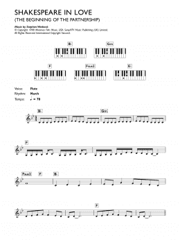 page one of The Beginning Of The Partnership (from Shakespeare In Love) (Piano Chords/Lyrics)