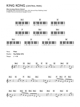 page one of Central Park (from King Kong) (Piano Chords/Lyrics)