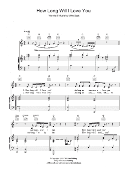 page one of How Long Will I Love You (Piano, Vocal & Guitar Chords)