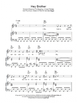 page one of Hey Brother (Piano, Vocal & Guitar Chords)