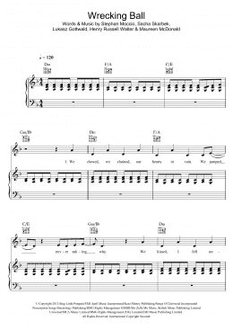 page one of Wrecking Ball (Piano, Vocal & Guitar Chords)
